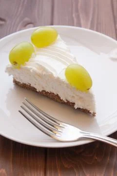 Yoghurt cake with grape Stock Photos