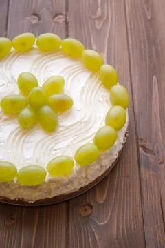 Yoghurt cake with grape Stock Photos