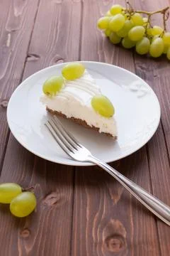 Yoghurt cake with grape Stock Photos
