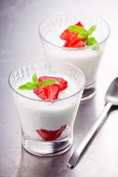 Yoghurt dessert Stock Photos