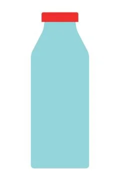 Yoghurt in a glass bottle vector flat isolated Stock Illustration