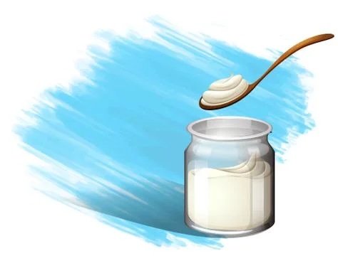 Yoghurt or cream with brush stroke Stock Illustration