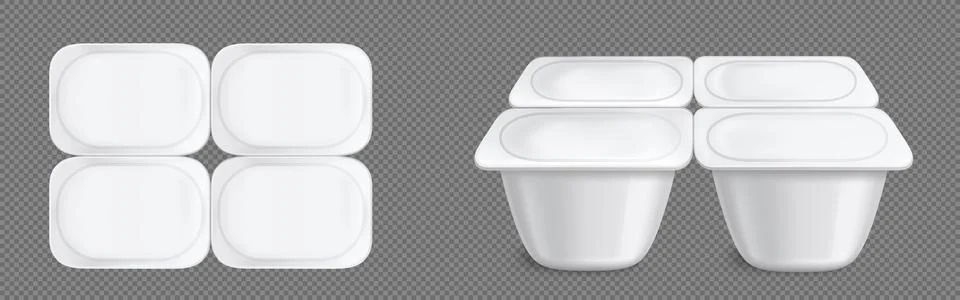 Yoghurt package, plastic cups, vector containers Illustrazione stock