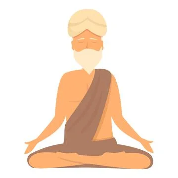 Yogi man icon cartoon vector. Indian yoga Stock Illustration