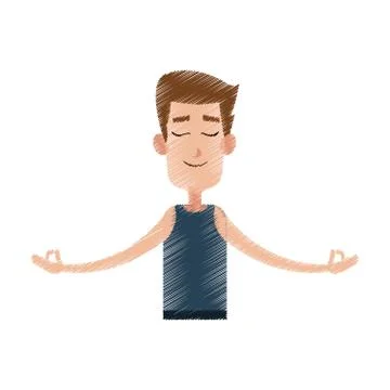 Yogi meditating icon image Stock Illustration