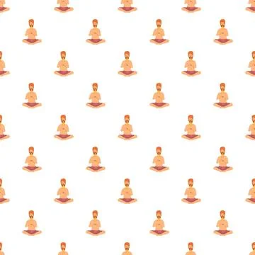 Yogi meditating seamless pattern for calm background Stock Illustration