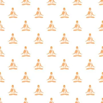 Yogi meditating seamless pattern creating spiritual background Stock Illustration