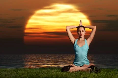 Yogi sunrise. Stock Photos