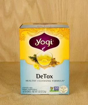 Yogi tea box. 库存照片