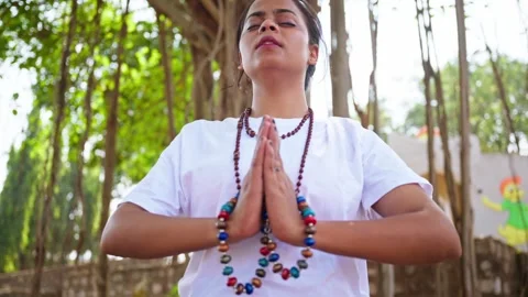 Yogini repeat chant within Sacred Silence Stock Footage 311635542