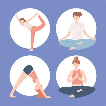 Yogis people set Stock Illustration