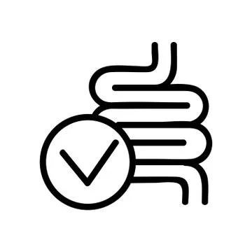 Yogurt and digestion icon vector outline illustration Illustrazione stock