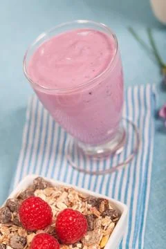 Yogurt with berries Stock Photos
