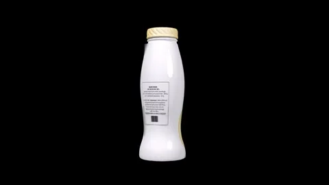 Yogurt in bottle 3d icon animation. Stock Footage 269676238