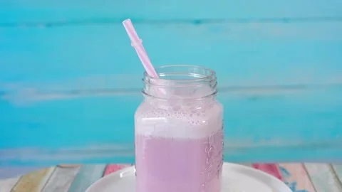 Yogurt cocktail Stock Footage 154242042