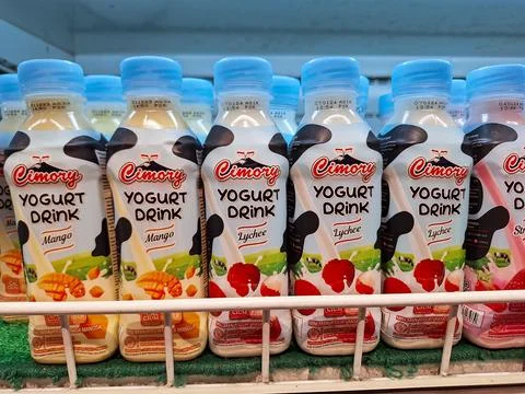 Yogurt drinks Stock Photos