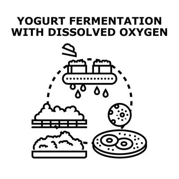 Yogurt fermentation process with dissolved oxygen concept Stock Illustration