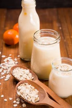 Yogurt with flakes Stock Photos