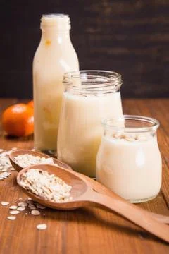 Yogurt with flakes Stock Photos