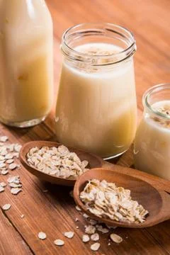 Yogurt with flakes Stock Photos