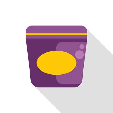 Yogurt food package container flat design illustration Stock Illustration