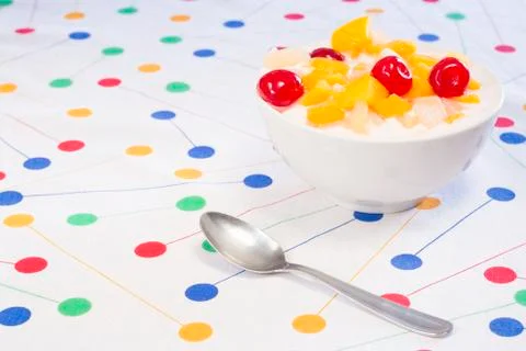 Yogurt with fruit Stock Photos