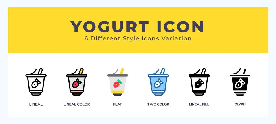 Yogurt icon set. Design elements for logo イラスト素材