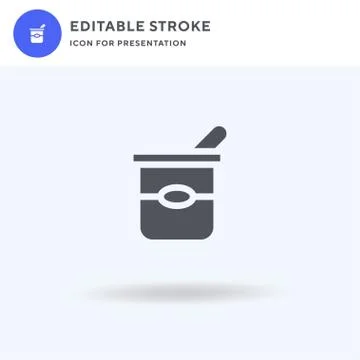 Yogurt icon vector, filled flat sign, solid pictogram isolated on white, logo 스톡 일러스트