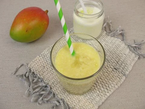 Yogurt lassi with mango Stock Photos