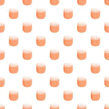 Yogurt maker appliances creating a seamless cartoon pattern Stock Illustration