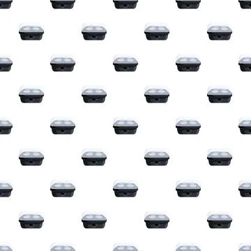 Yogurt maker kitchen appliance seamless black and white pattern Ilustración de archivo