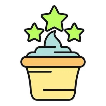 Yogurt or cupcake icon with three stars above Ilustração Stock
