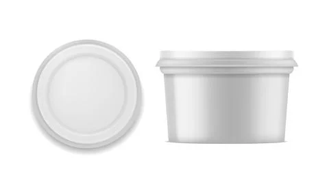 Yogurt package. White blank container for dessert, ice cream or milk products Stock Illustration