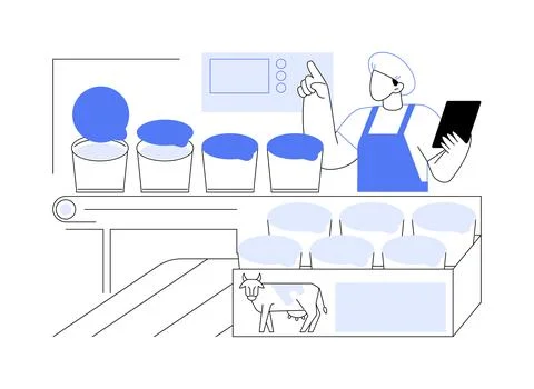 Yogurt packaging abstract concept vector illustration. Illustrazione stock