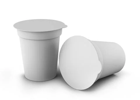 Yogurt packaging render Stock-Illustration