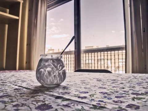 Yogurt pot Stock Photos