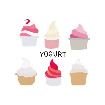 Yogurt set Stock Illustration