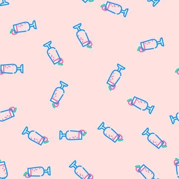 Yogurt smoothie drink vector seamless pattern Stock Illustration