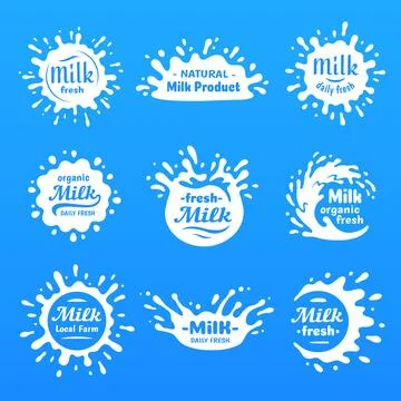 Yogurt splash, milks macula or milky drink blot. Natural yoghurt cream or m.. Stock Illustration