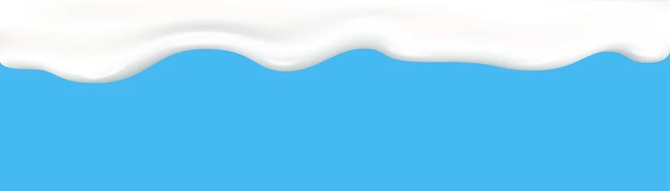 Yogurt wave realistic 3d texture, dripping cream. Stock Illustration