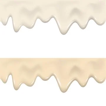 Yogurt wave realistic 3d texture, dripping cream. Stock Illustration