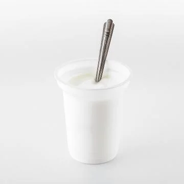 Yogurt on white. Stock Photos