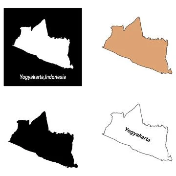 Yogyakarta map icon Stockillustratie