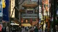 Yokohama China Town Shopping Street Neon Signs Stores People Walk Shoppers Shop HD Footage