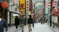 Yokohama Chinatown Shopping Street People Walk Japan Busy City Colorful Shop Day HD Footage
