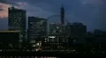 Yokohama Ferris Wheels Entertainment Park Japanese City Skyline Night Dusk Japan HD Footage