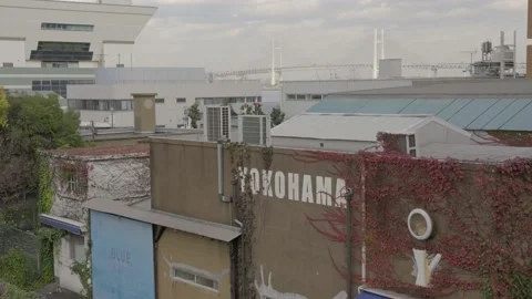 Yokohama painted on side of building Stock Footage 228756332