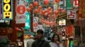 Yokohama Shopping Street Chinatown Store Red Lanterns Old Town People Crowd Shop HD Footage