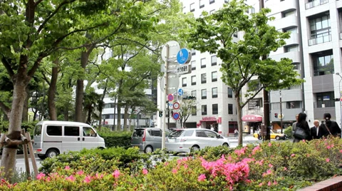 Yokohama street corner Stock Footage 34454643