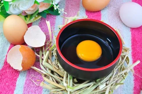 Yolk on cup Stock Photos